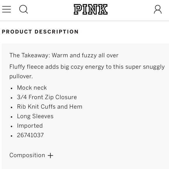 🆕 PINK Victoria’s Secret black sweater, size Small - Picture 12 of 12